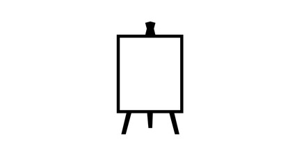 Obraz premium Blank white a3 canvas display on black board mockup