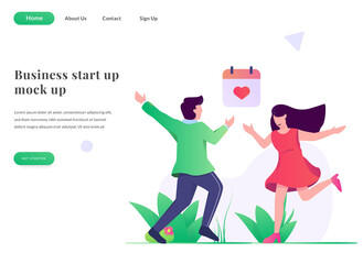web landing page couple meet