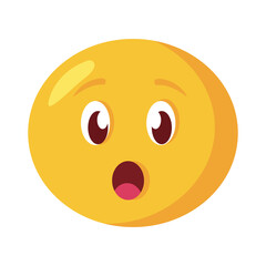 terrified emoji face classic flat style icon