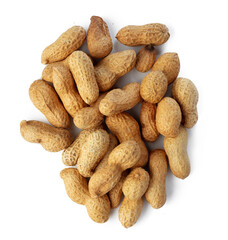 Peanuts in shell isolated on white background