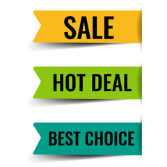 Colorful Sale Labels With Isolated White Background With Gradient Mesh, Vector Illustration