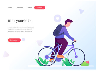 web landing page ride bike