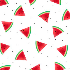Poster With Watermelons Fruit Background With Gradient Mesh, Vector Illustration