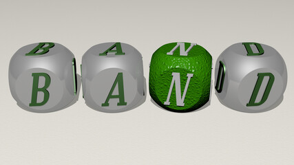 combination of band built by cubic letters from the top perspective, excellent for the concept presentation. illustration and background