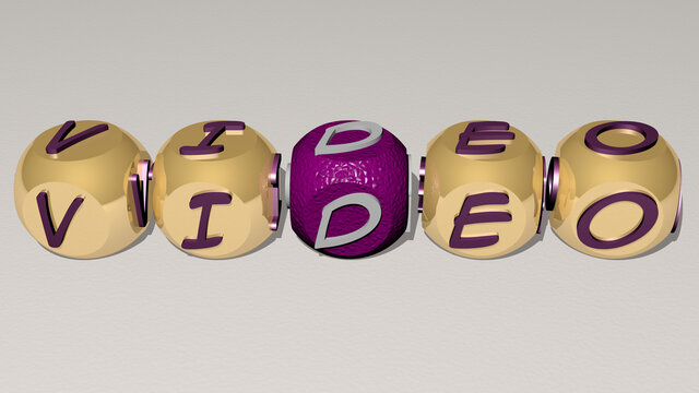 combination of video built by cubic letters from the top perspective, excellent for the concept presentation. illustration and background