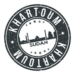 Khartoum Sudan Round Stamp Icon Skyline City Design badge.