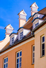 Fototapeta na wymiar historic facades in Landshut - bavaria