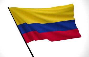 Fototapeta na wymiar Wavy Colombia Flag, Country Flag, 3D Render