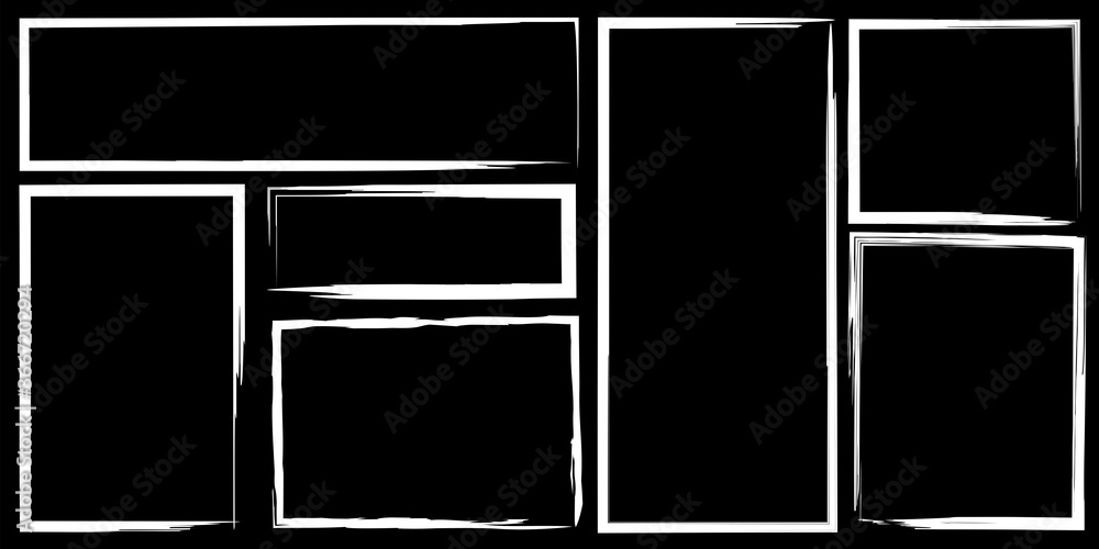 Poster vector background from a frame in grunge style. scratched white rectangles. chalk flat abstract rect