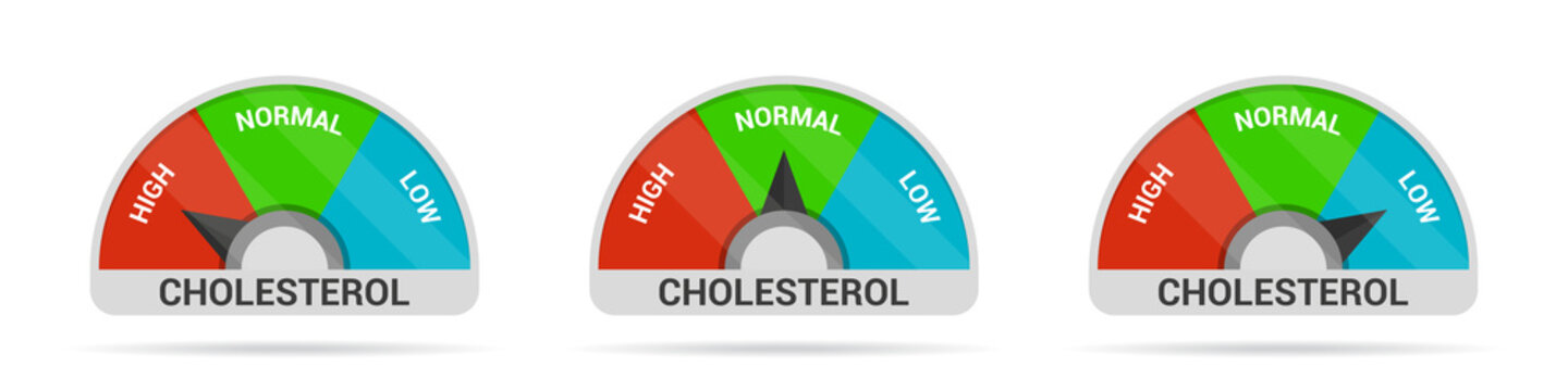 Set of cholesterol meter in a flat design
