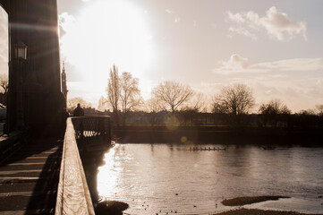 sunset over the river