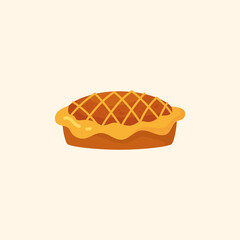 Apple pie icon. Homemade Cake. Isolated. Vector