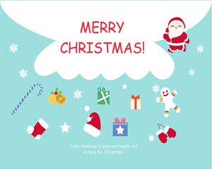 Fototapeta na wymiar christmas card with santa claus