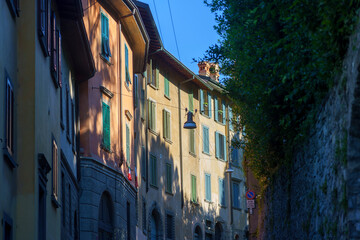Via Sant Alessandro, old street of Bergamo, Italy