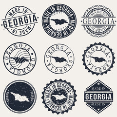 Georgia Travel Stamp Made In Product Stamp Logo Icon Symbol Design Insignia.