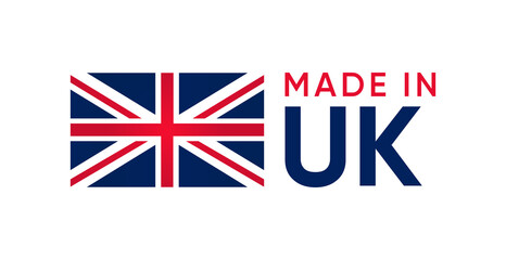 Obraz premium made in uk flat vector design 