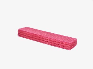 Strawberry filled wafers isolated on white background