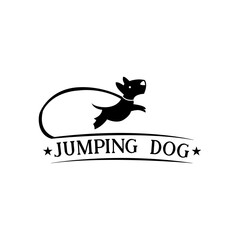jumping dog silhouette design vector