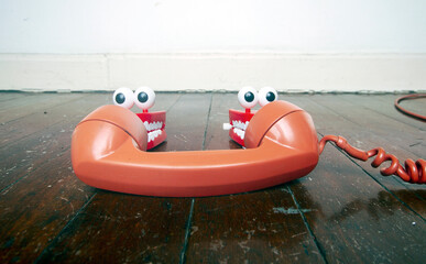 retro toys and phone