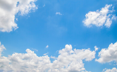 blue sky background with tiny clouds. panorama