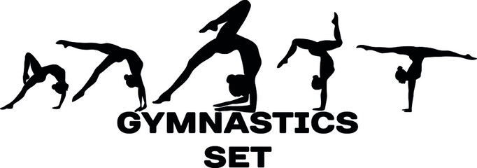 vector gymnastics girl sport body