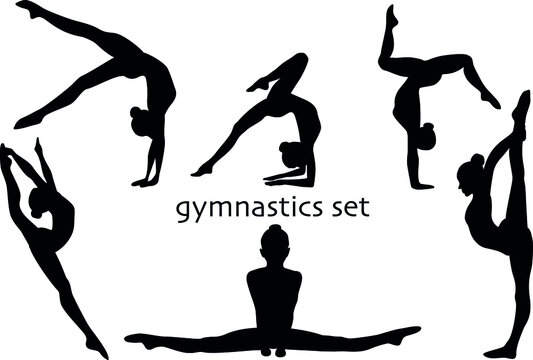 vector gymnastics girl sport body