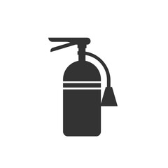 Fire extinguisher icon isolated on white. Flat design vector illustration