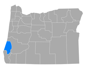 Karte von Coos in Oregon