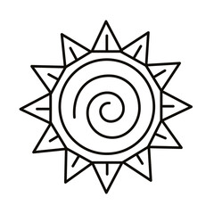 sun zodiac symbol line style icon