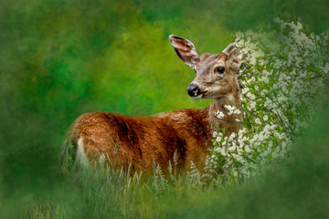 a deer standing in a field