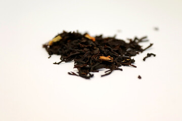 English black tea with white background
