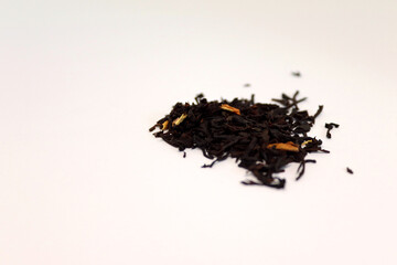 English black tea with white background