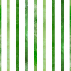 Beautiful seamless pattern with watercolor green stripes. Stock illustration.