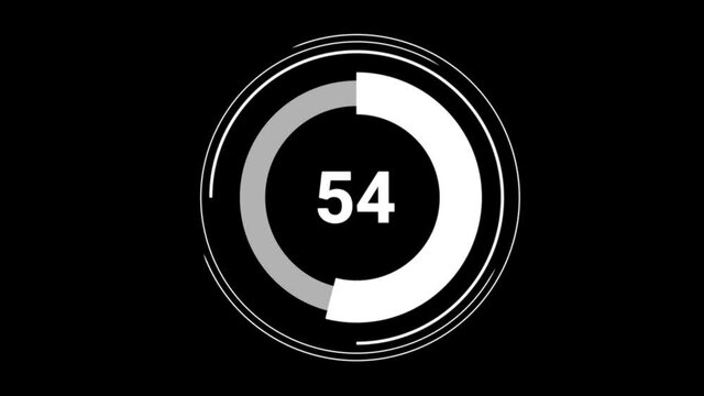 54 fifty four percent number circle pie diagram chart animated