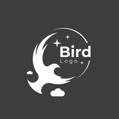 Bird circles logotype black background