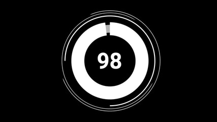 98 ninety eight percent number circle pie diagram chart animated