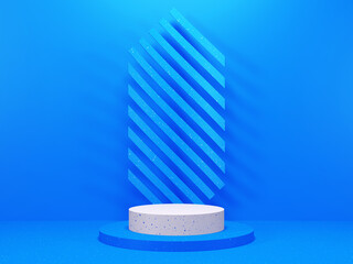Mockup podium for product presentation on minimalist geometric scene background. 3d render.