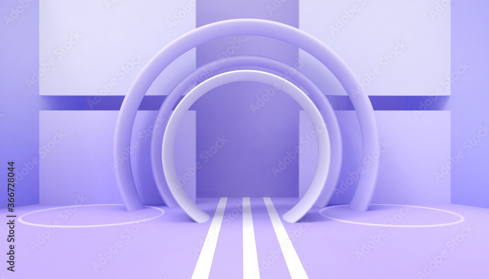 Poster abstract podium circle geometry display and architect creative idea modern minimal style on blue mon