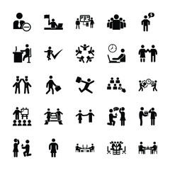 Set Of Team Organization Pictograms 