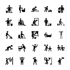 Set Of Cleaning Pictograms 