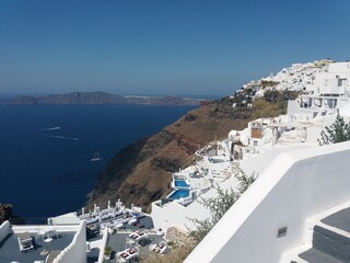 Santorini island Greece, great view of the Aegean sea combined with the unique Cycladic architecture 