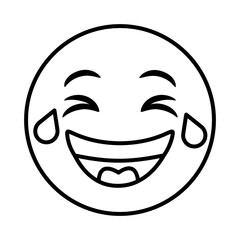 emoji face laughing classic line style icon
