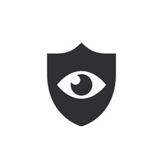 Shield with eyes. Eye protection. Safety sign eye protection. Preservation vision. Doctor oculist. Protection icon. Protection activated. Active safety. Vector shield icon. Security vector icon. 