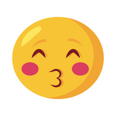 kissing emoji face classic flat style icon