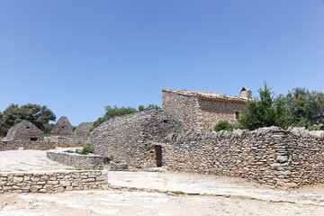 Stone huts in the Bories village near Gordes in Provence, France
