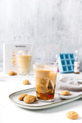 Served ice coffee drink