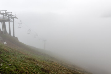 Mgła na szczycie Kasprowego Wierchu