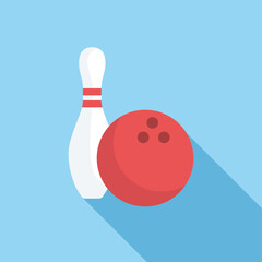 Bowling. Ball and pin. A game for fun. Vector illustration
