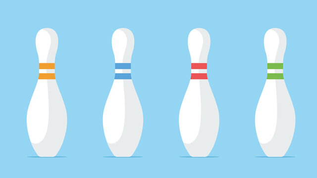 Bowling Pin Set. A Game For Fun. Vector Illustration
