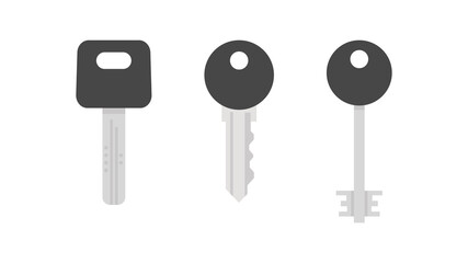 A set of keys for doors. Flat style. Vector illustration
